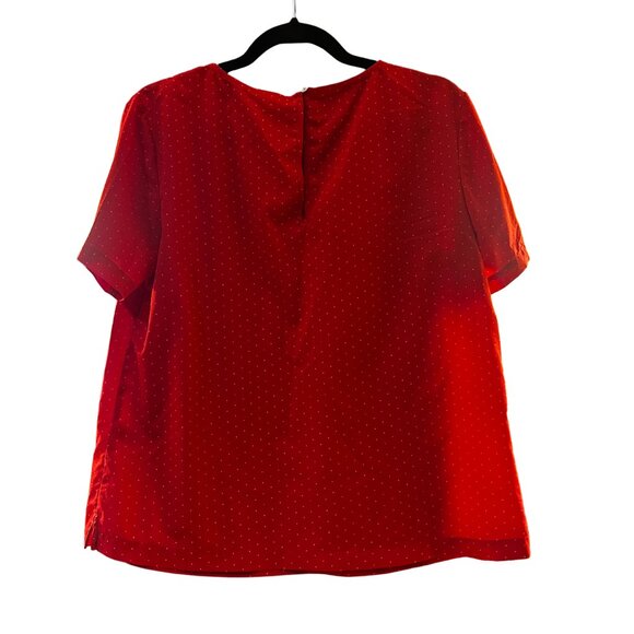 A New Day Red/Orange Polka Dot Short-Sleeved Blouse | L - Picture 2 of 4